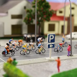 Model Railway HO Scale 1:87 Cyclist Photographer Cycling 15 Different Poses Bicycle Motorcycle