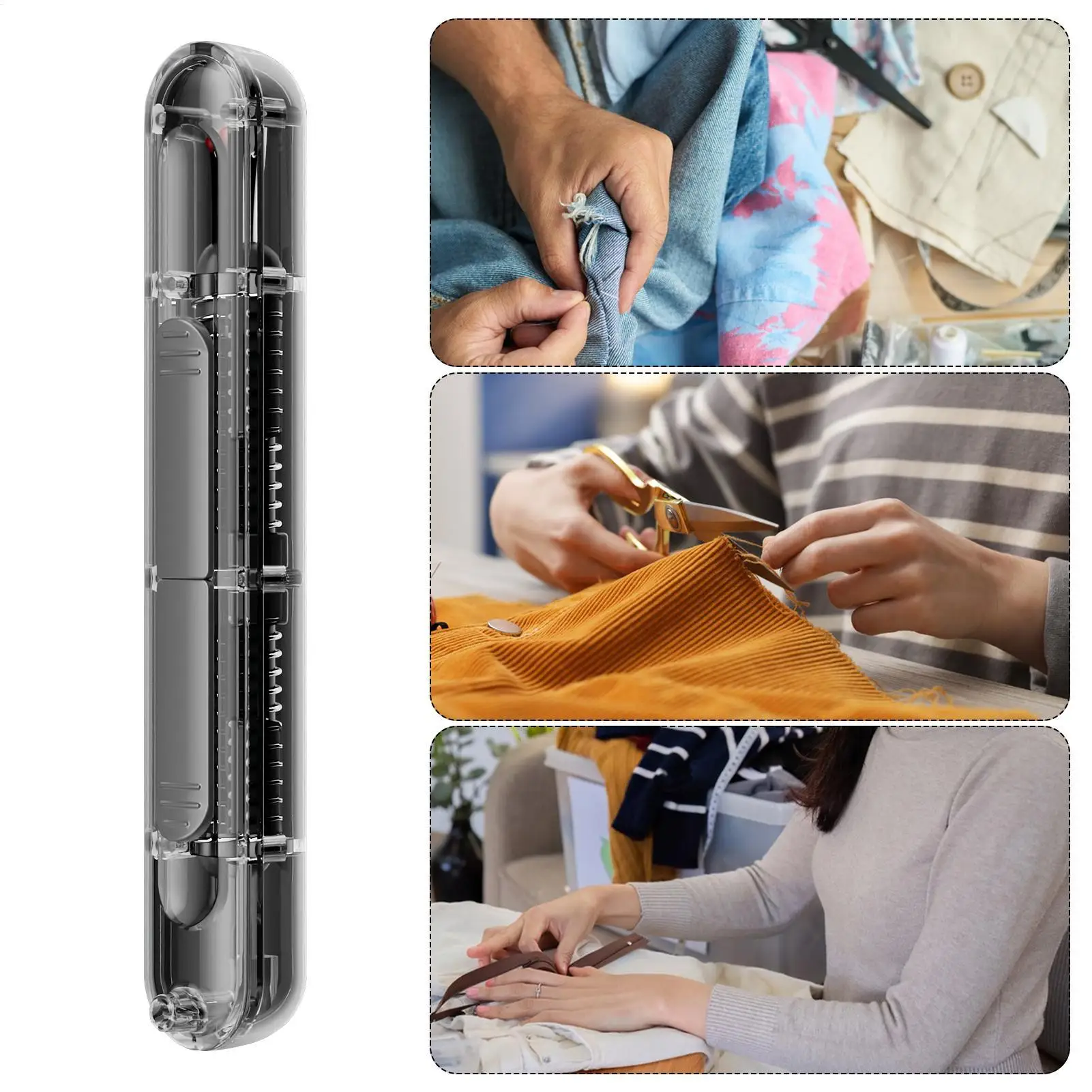 바늘 꿰는 도구 2-in-1 자동 자수 공예 도구 테이프스트리 퀼팅 봉제 리퍼 펠트 가죽 캔버스 데님 초보자용