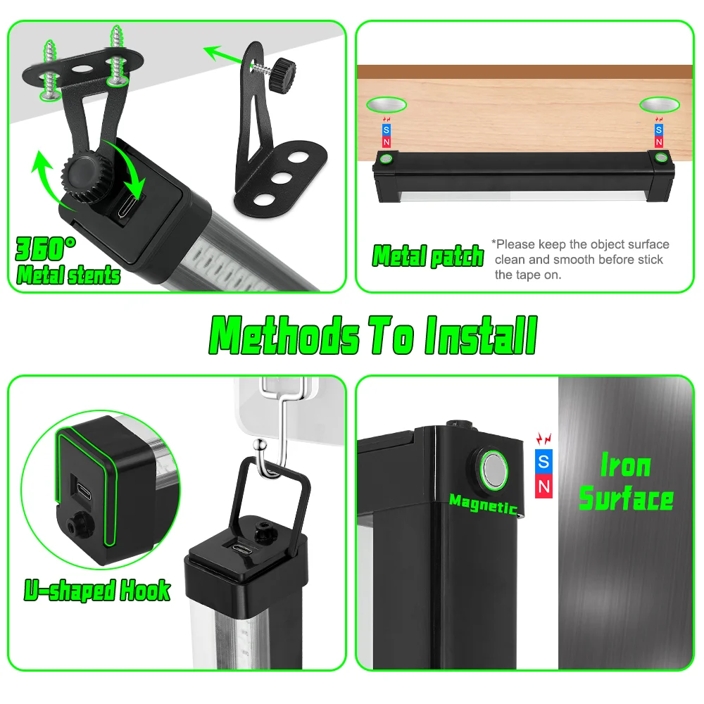 أنبوب إضاءة أسود LED 40/60/80 - مع مفتاح، دوران 360 درجة، مصباح الأشعة فوق البنفسجية للحفلات المتوهجة، فن الجسم، الهالوين، عطلة عيد الميلاد