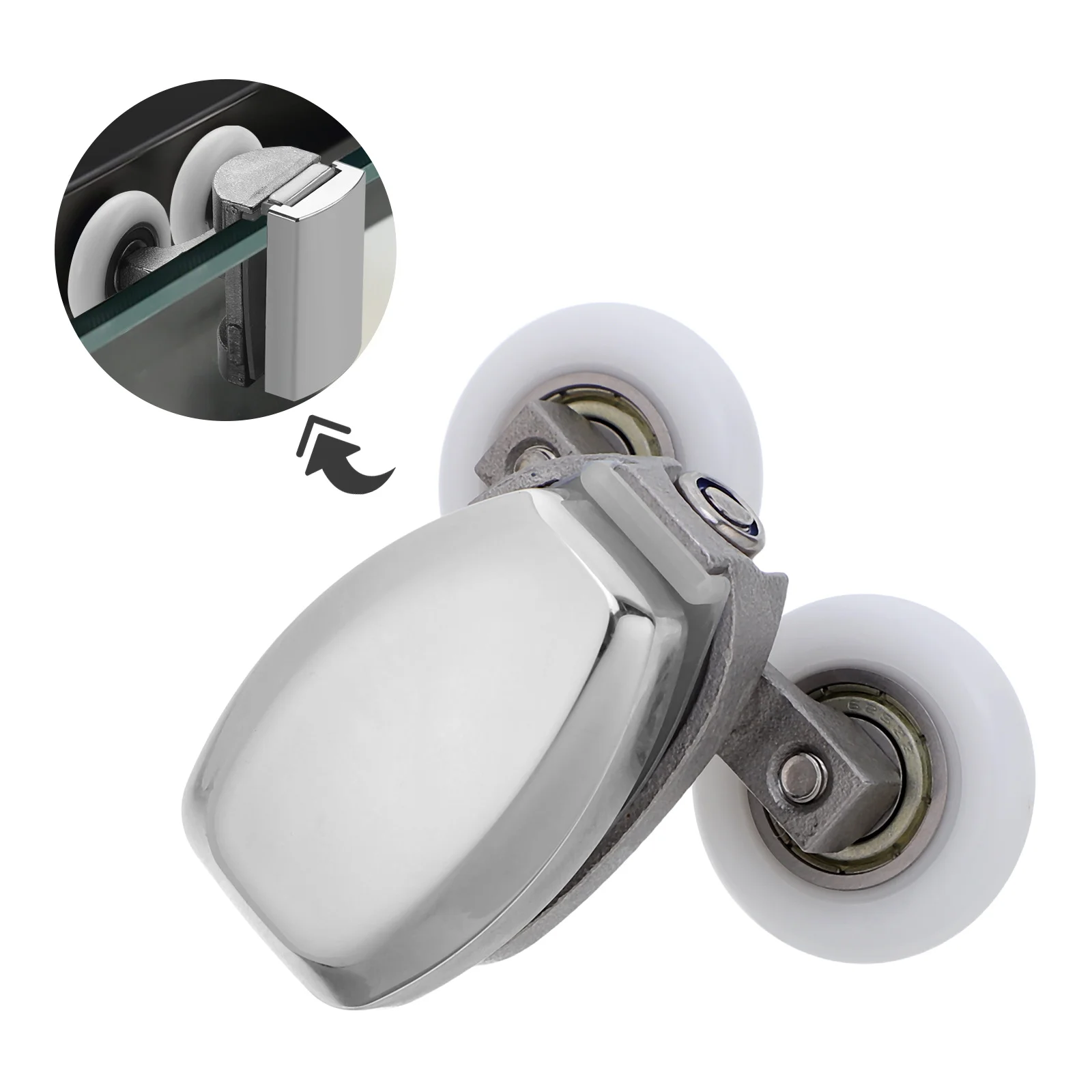 

20Pcs Shower Door Roller Wheel 25Mm Replacement for Glass Bathroom Sliding Doors Smooth Silent Operation with Bearing Design