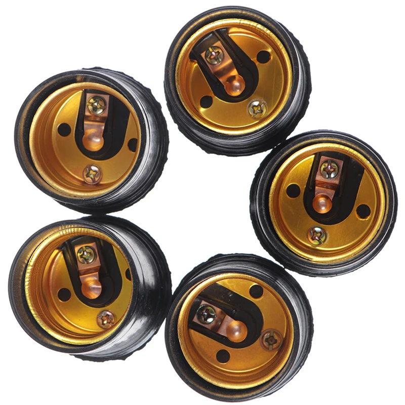 5pcs E27 4A Retro Light Bulb Lamp Holder Pendant Edison Screw Cap Socket Fittings