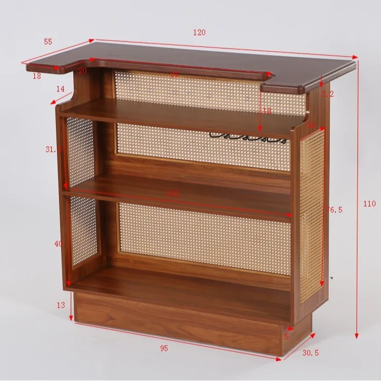 Rattan island  French wine cabinet, corner , milk tea bar high , commercial integrated wine , bar bar, over