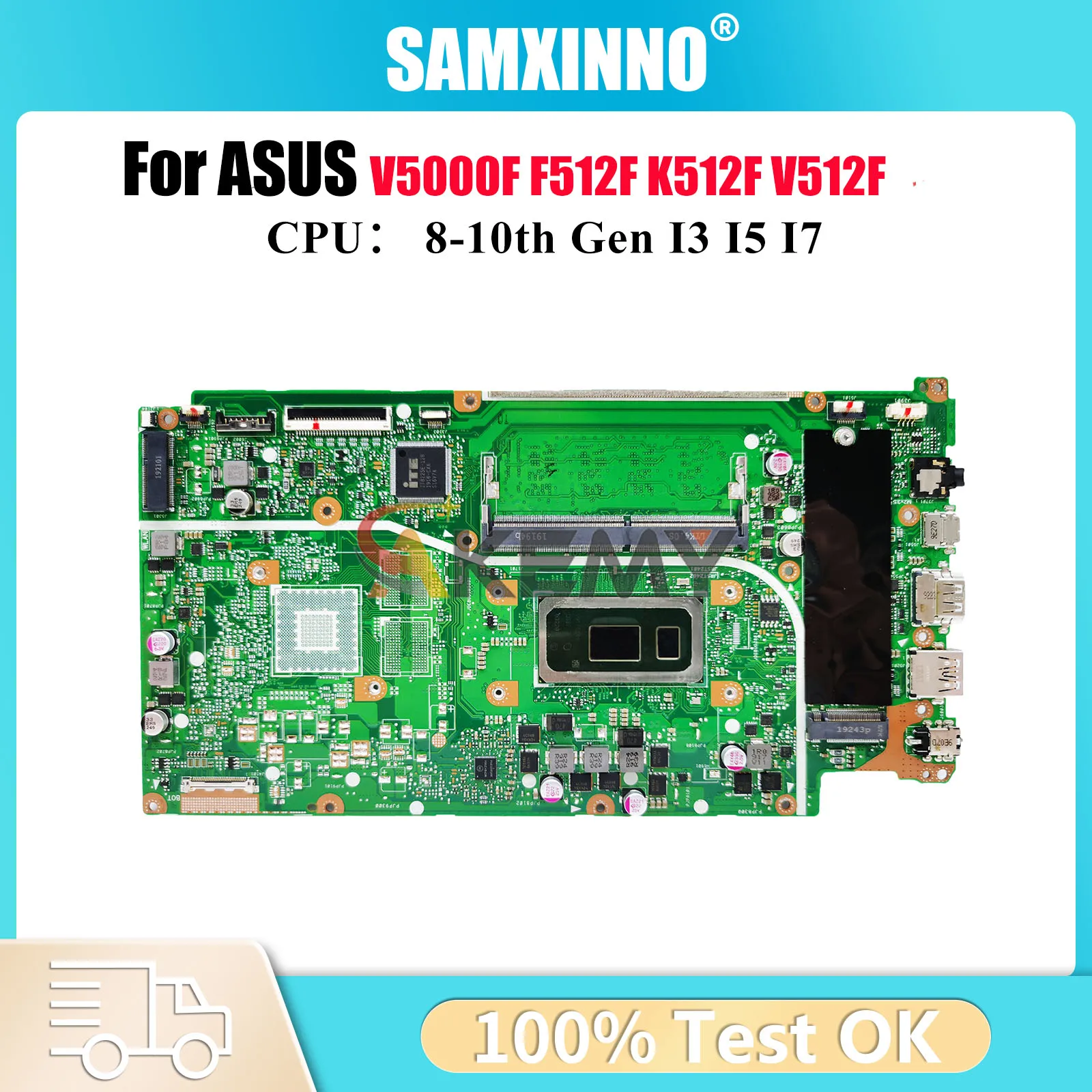 

X512FA Материнская плата для ноутбука ASUS F512F X512FJ X512FB K512F X512F X512FLC X512FJG V512F V5000F X512FF Материнская плата с процессором I3 I5 I7