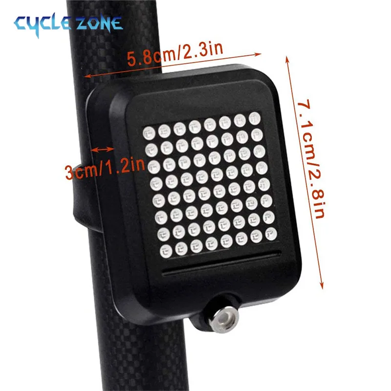 Bicycle Turn Signal Rear Light 64 LED USB Rechargeable Bicycle Wireless Turn Warning Taillight Cycling Rear Flashing for Bike