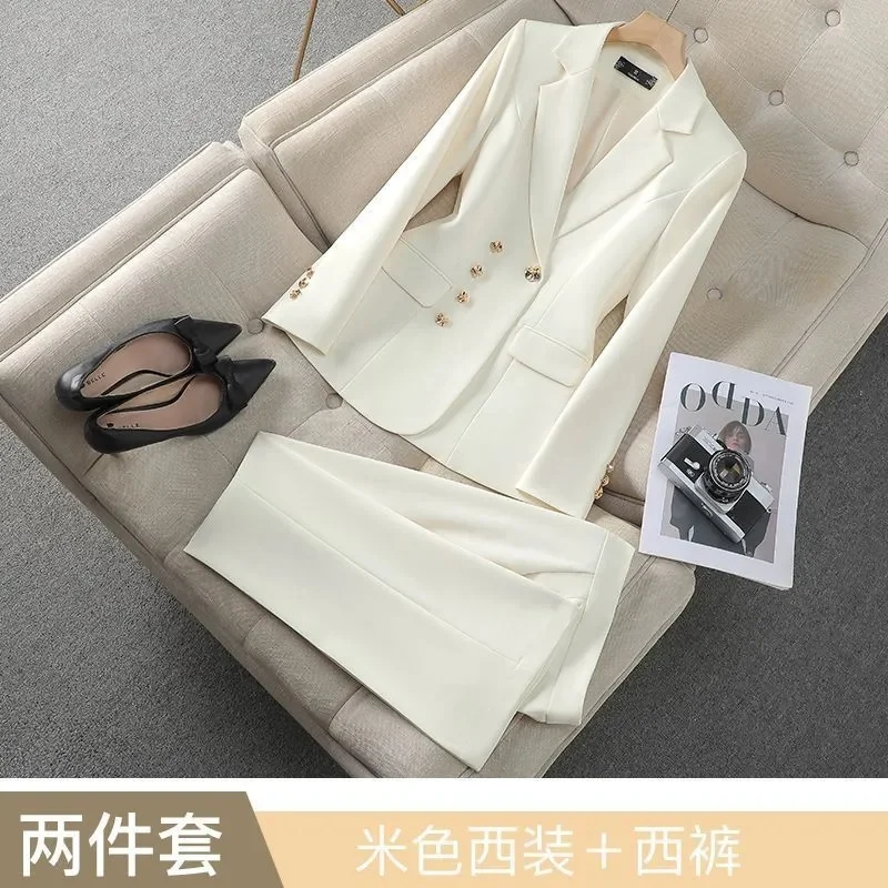 Women's Winter Retro Casual Irregular Suit Jacket Half Skirt Set Commuting Solid Double Breasted Suit Half Skirt Two-piece Set