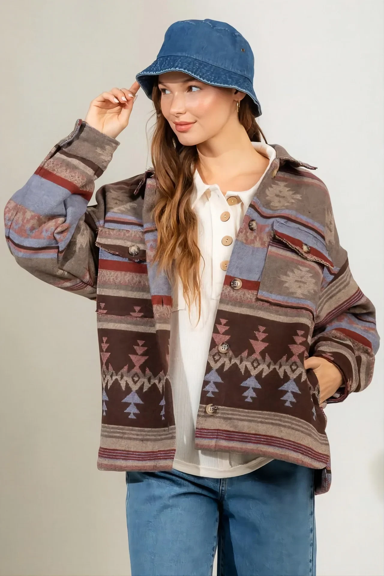 Chaqueta retro de manga larga para mujer, ropa popular europea y americana, nueva versión suelta, Otoño e Invierno