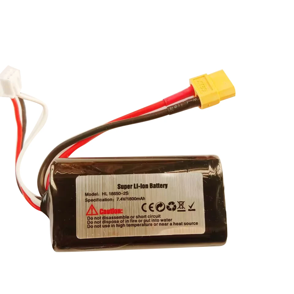 1-4 sztuk Henglong 3818 3819 3838 3839 3869 3888 3889 3909 3918 1/16 R/C części zbiornika 2S 7.4V 1800mAh akumulator litowo-jonowy 18650 XT60 wtyczka