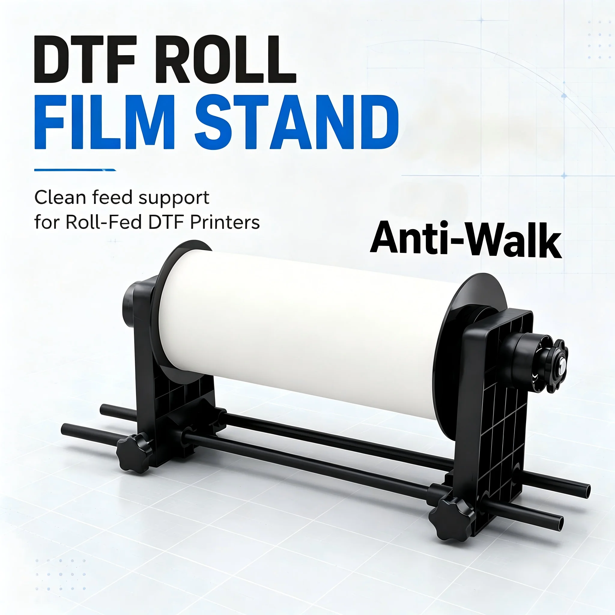 DTF Film Roll Bracket Holder Anti-Walk Guide Plate Smooth Rolling Stable Placement Max 40cm 15.75 Inch Roll Paper Stand Holder