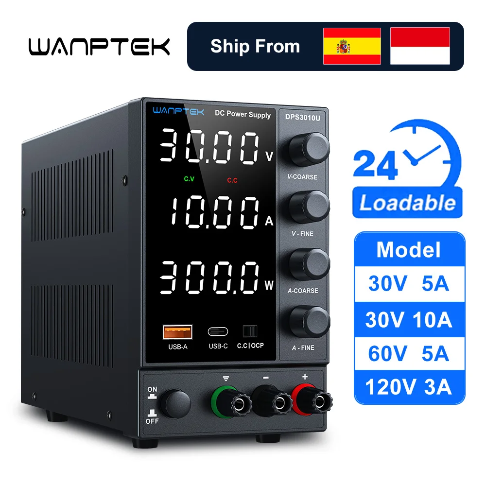 Wanptek Laboratory Power Supply Adjustable 30V 5A 30V 10A 60V 5A 120V 3A Encoder adjustment Bench DC Power Supply