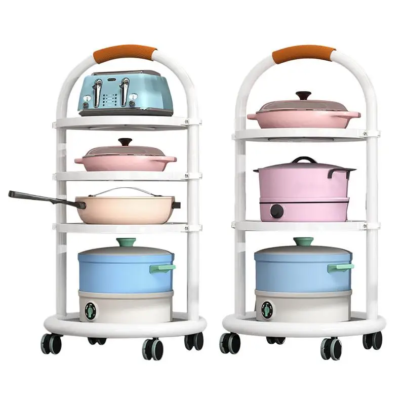 

Rolling Carts with Wheels 5-Tier Rolling Utility Cart Crockery Shelf Pot Storage Rack Mobile Storage Trolley Storage Organizer