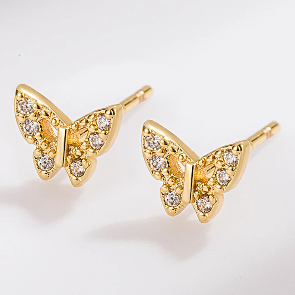 925 Sterling Silver Butterfly Earrings Sparkling Zircon Minimalist Earrings Women's Stacked Earrings Birthday Gift Jewelry 2026