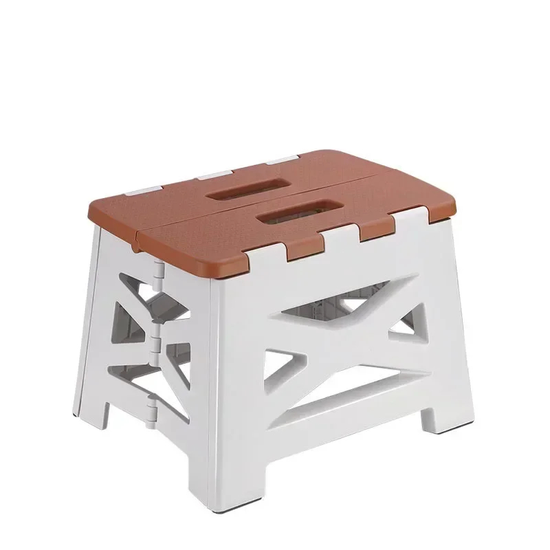 Brown Portable Plastic Folding Stool Outdoor Camping Stool Chair Seat Home Bathroom Kitchen Garden Camping Kids Adults Chair