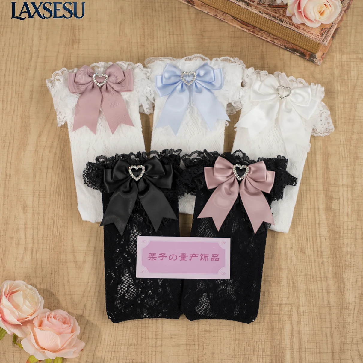Girls' Socks Summer Autumn Japanese Sweet Bow Lace Medium Tube Socks Lolita Style Mass-produced Girl Sweet Stockings