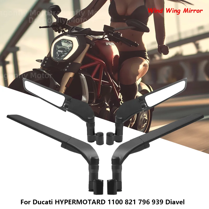 Für Ducati Hyper motard 1100 821 796 939 Diavel Universal Motorrad Spiegel Wind flügel Seite Rückspiegel