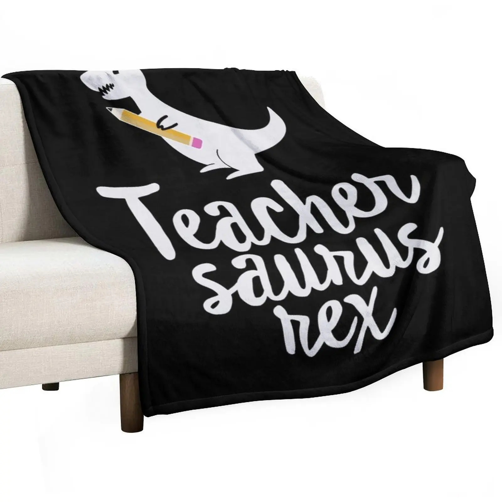 

Teacher Saurus Rex - Teacher Trex Shirt Mother's Day Gift Throw Blanket Thermals For Travel Hair Warm Plaid Blankets