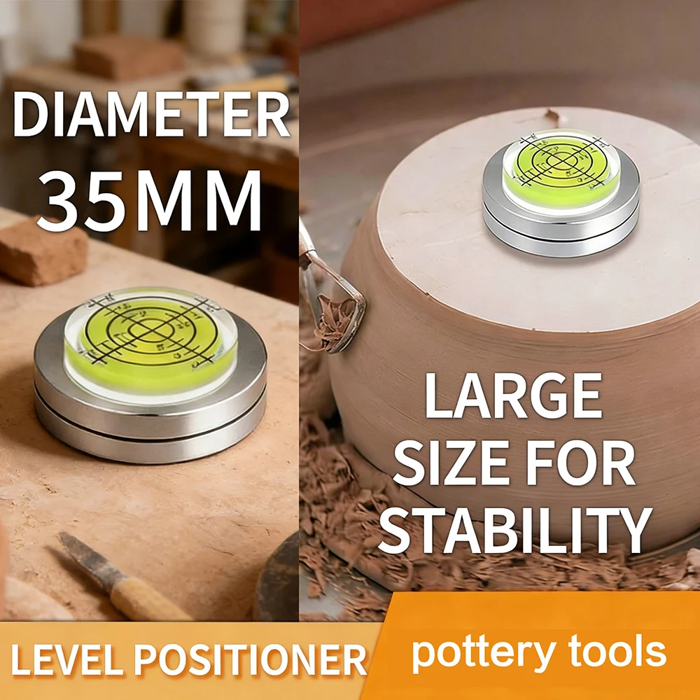 Pottery Tool with Level Gauge - Precise Center Positioning & Synchronous Rotation for Clay Shaping Aluminum Alloy Turntable