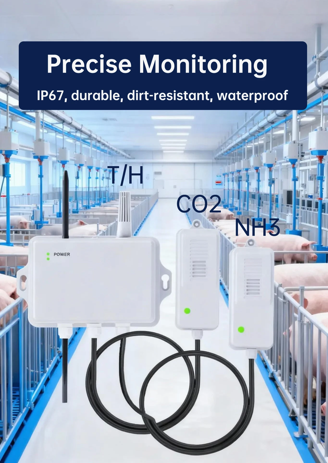 Multiple Sensors NH3 CO2 Temperature Humidity WiFi LoRaWAN Rs485 Ammonia Gas Detector