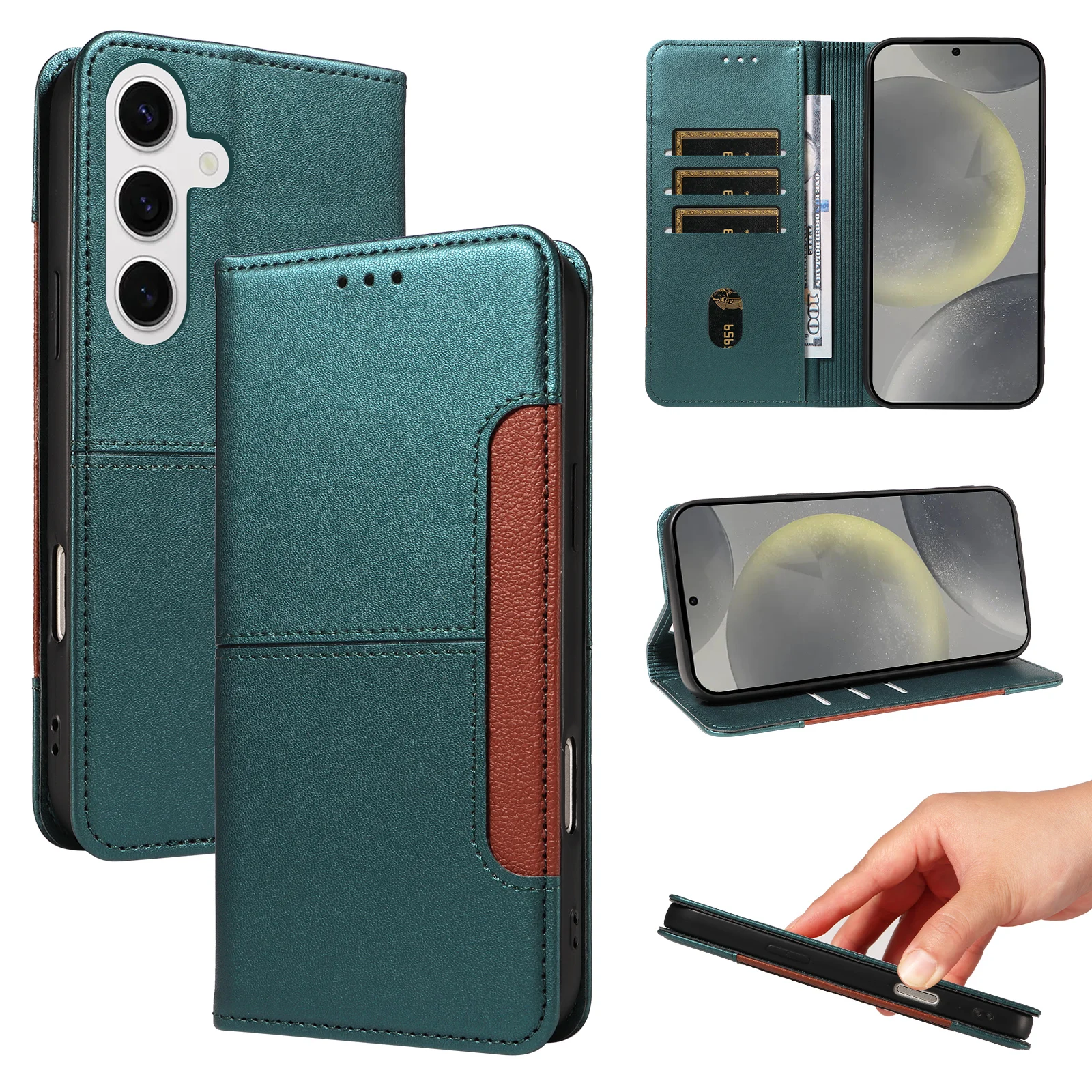Magnetische Flip-Hülle Schutzhülle für Samsung A57/A56/A55/A17/A16/A15 Anti-RFID-Interferenz Handyhülle Multi-Kartenfach Brieftaschen-Stil Kunstleder Schutzhülle – Detail 4