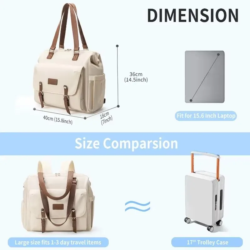 Lightweight Mommy Backpack for Baby Outing, Large Capacity Polyester Multifunctional Breast Milk Crossbody Diaper Bag