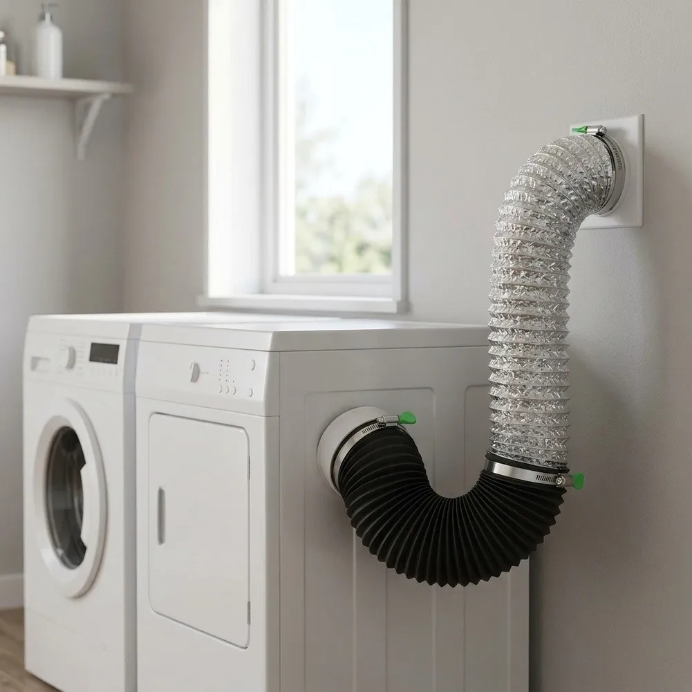 Dryer Vent 90 Degree Bend Connector Designed for Tight Space Installation in Residential Laundry Ventilation Systems