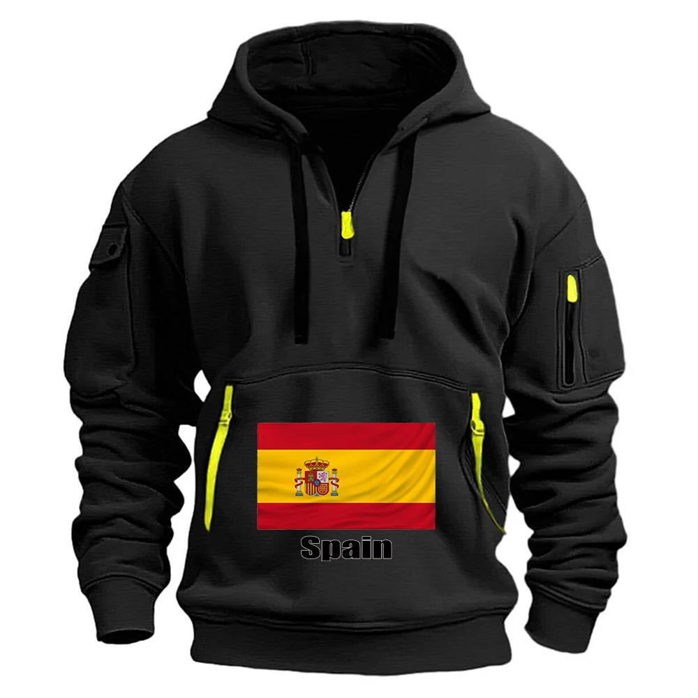 

Мужские модные стильные худи с принтом флага Испании и креативным графическим дизайном, коллекция Весна-Осень 2026, для футбольных команд, в уличном стиле