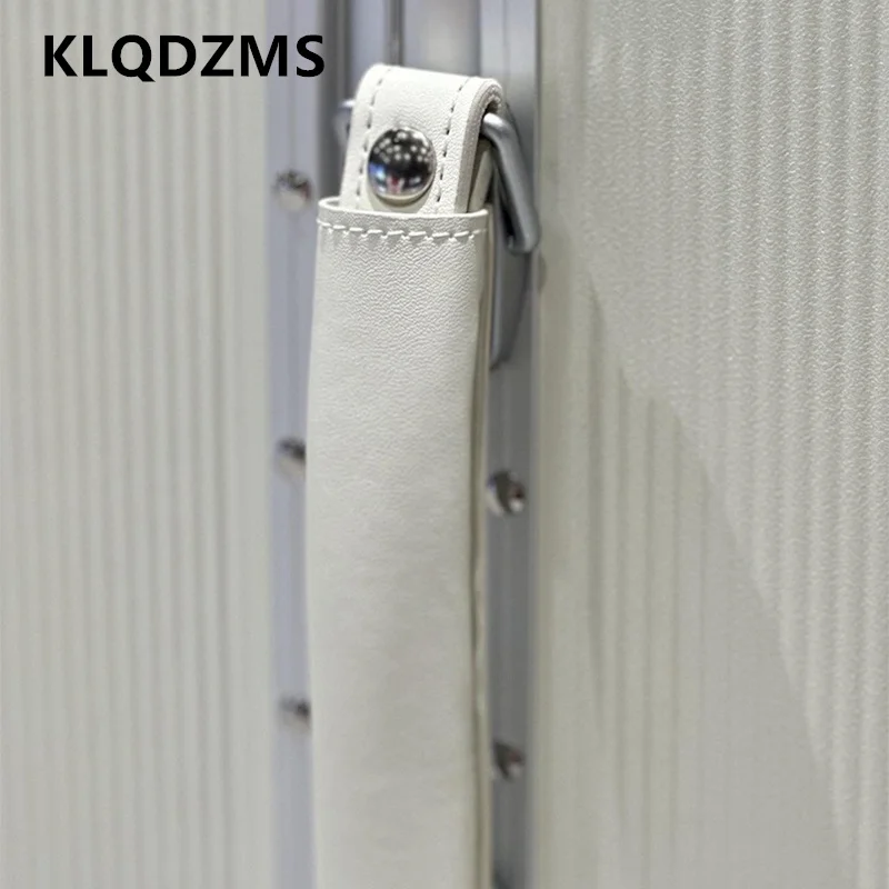 KLQDZMS USB Charging Suitcase Multifunctional Boarding Box Large Capacity Aluminum Frame Trolley Case 20