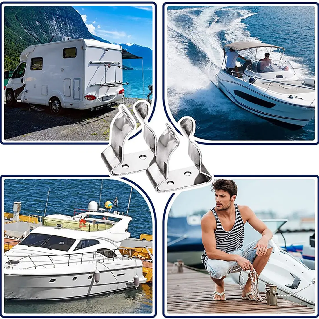 

4 шт., держатель для рыболовного крючка из нержавеющей стали