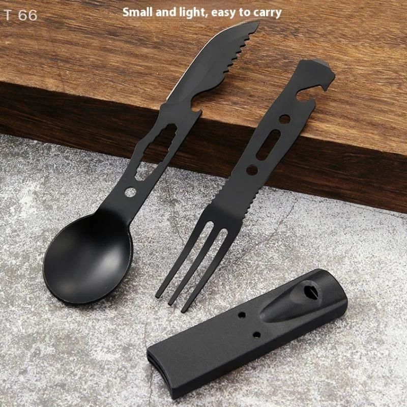 Lightweight Fork Spoon Bottle Opener for Survival Tactical Utility for Easy Outdoor Fork Spoon Versatile Outdoor Camping Tool view 2