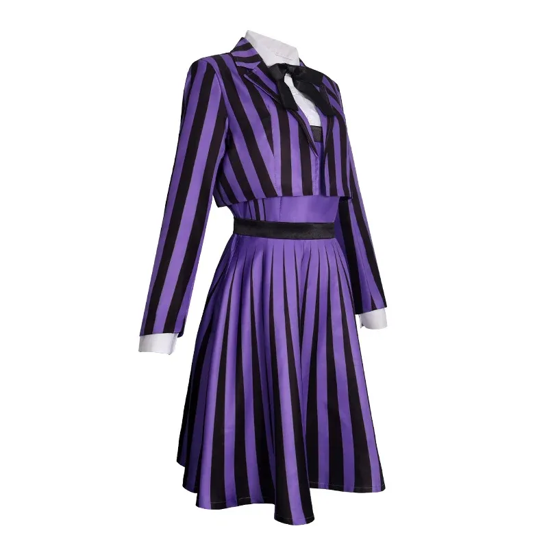 تنورة تنكرية جديدة لعام 2025 زي مخطط زي أكاديمية أرجواني ملابس مدرسية أزياء الهالوين للفتيات البالغات sk;m1