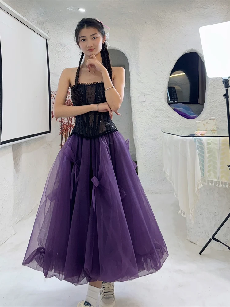 TIYIHAILEY Nuove Donne Della Maglia Autunno Primavera Lungo Maxi Gonne di Alta Qualità Abito di Sfera Gonna Orlo Grande Gonne Custom Made 2026 Nuovo