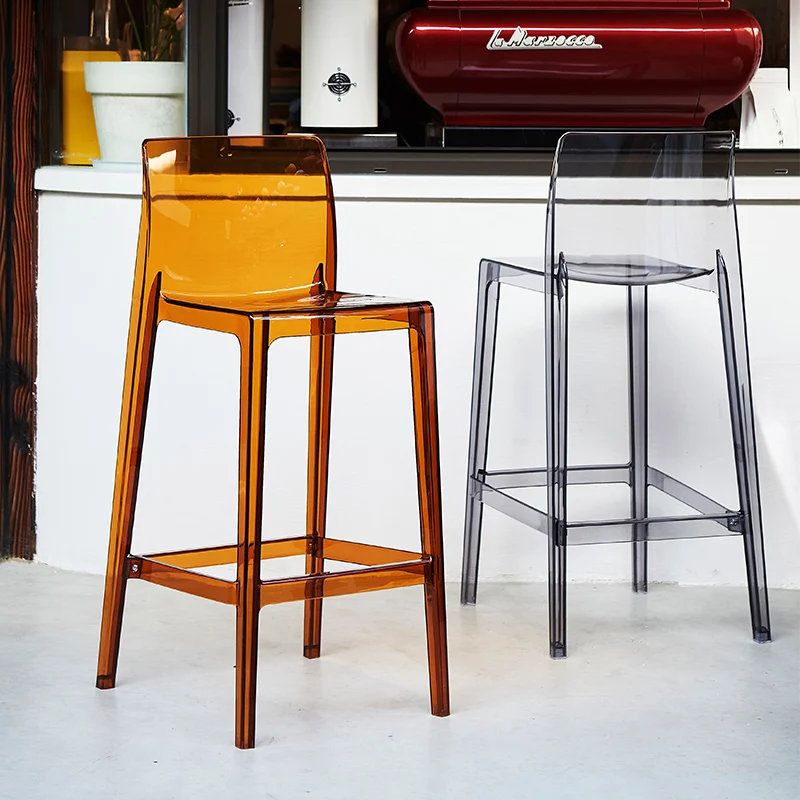 

Restaurant Plastic Bar Chairs Acrylic Comfortable Designer Design Modern Bar Chairs Office Kitchen Nordic Cadeira Home Furniture