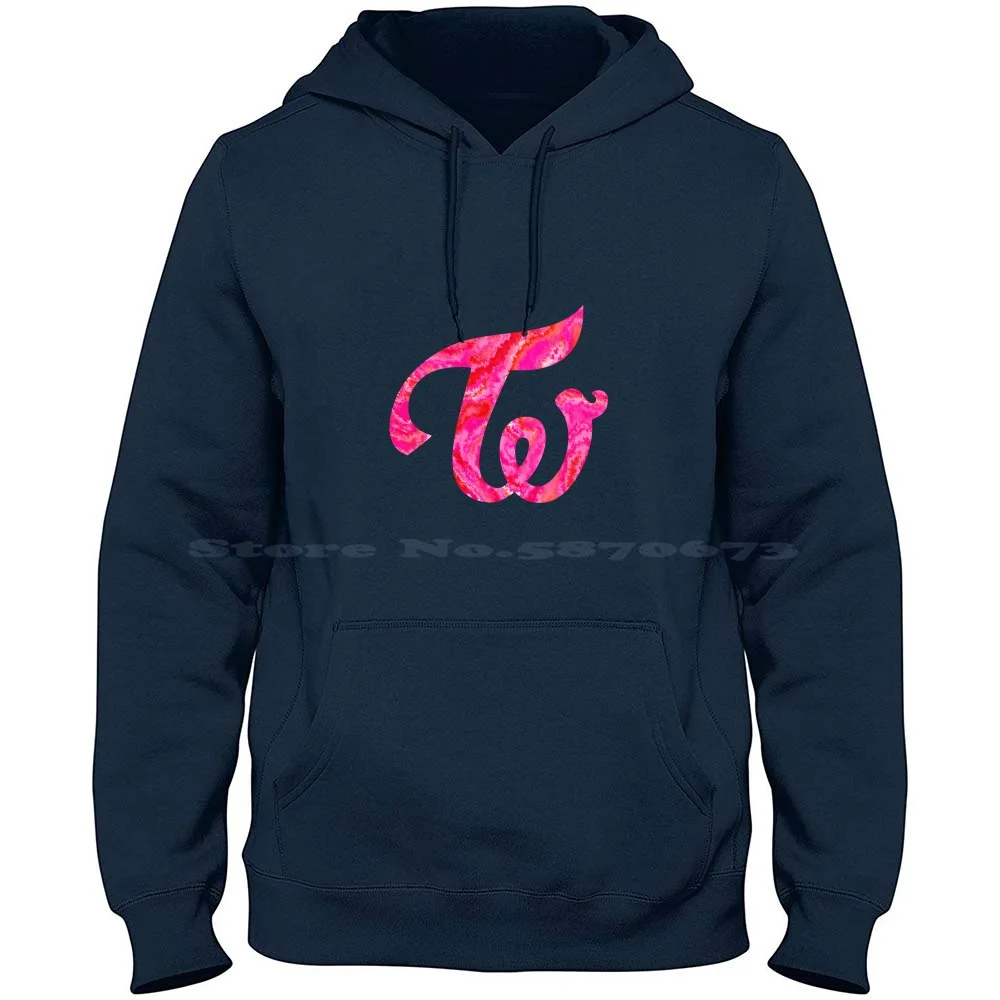 Twice K-Pop Logo Sticker 100% Cotton Hoodie T Shirt Twice K Pop Kpop Pink