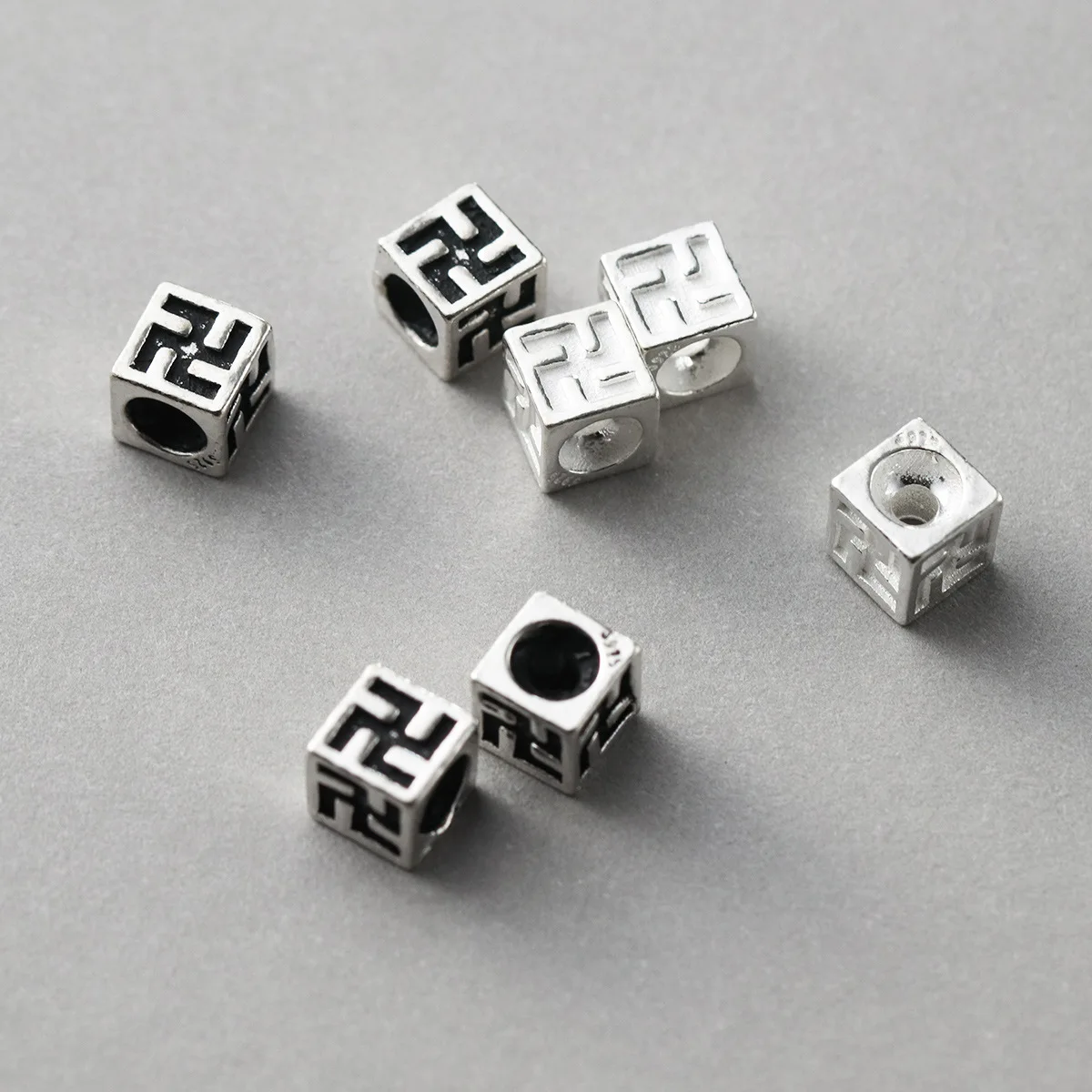 

1 шт. стерлингового серебра 925 пробы квадратные буддийские бусины-разделители 5,5x5x5 мм браслеты браслеты дзен серебряные бусины подвески DIY ювелирные аксессуары