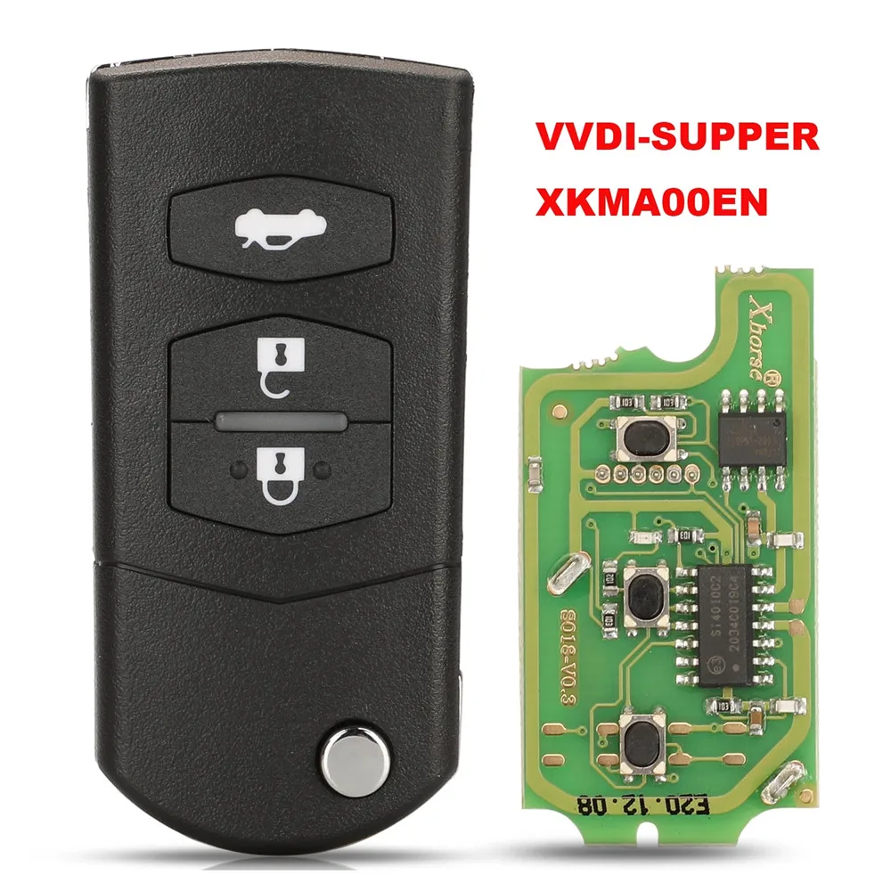 

Xhorse XKMA00EN Universal VVDI Wire Remote Control No Transpponder Chip 3 Button for VVDI2 Mini Tool English Version 5pcs/Lot