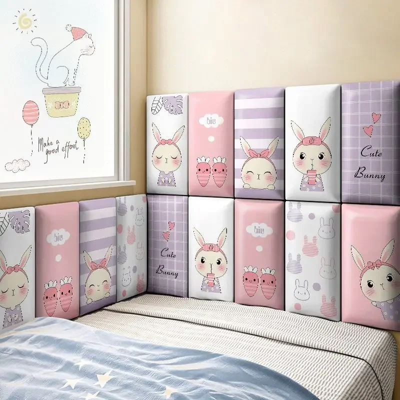 Baby Anti-collision Children's Room Decoration Cartoon Cute Wall Skirt Stickers Beds Furniture Headboard Bed cabecera adhesiva