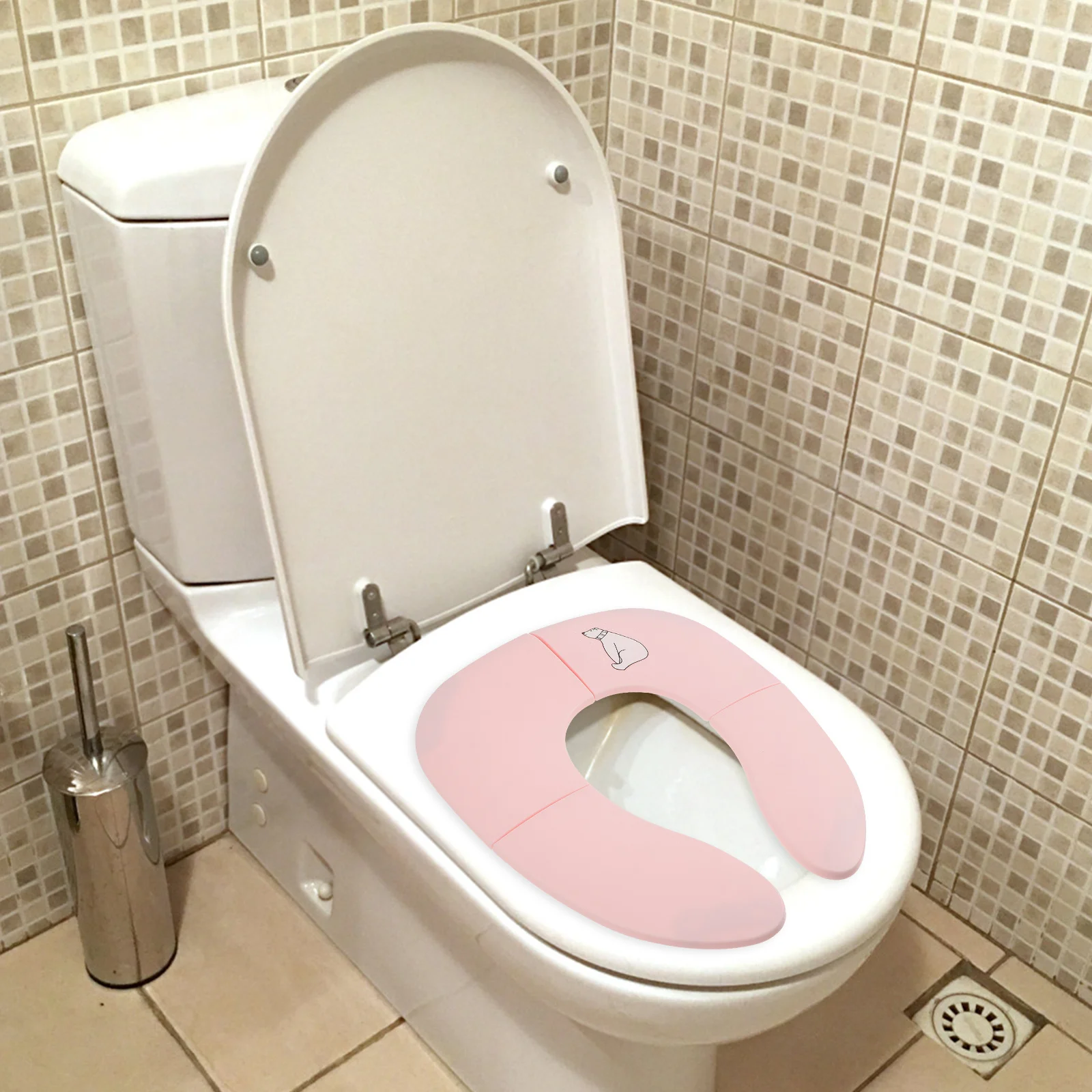 غطاء مقعد المرحاض قابل للطي، حلقة تدريب محمولة متعددة الوظائف للأطفال، خفيفة الوزن، متينة، عملية ومشرقة