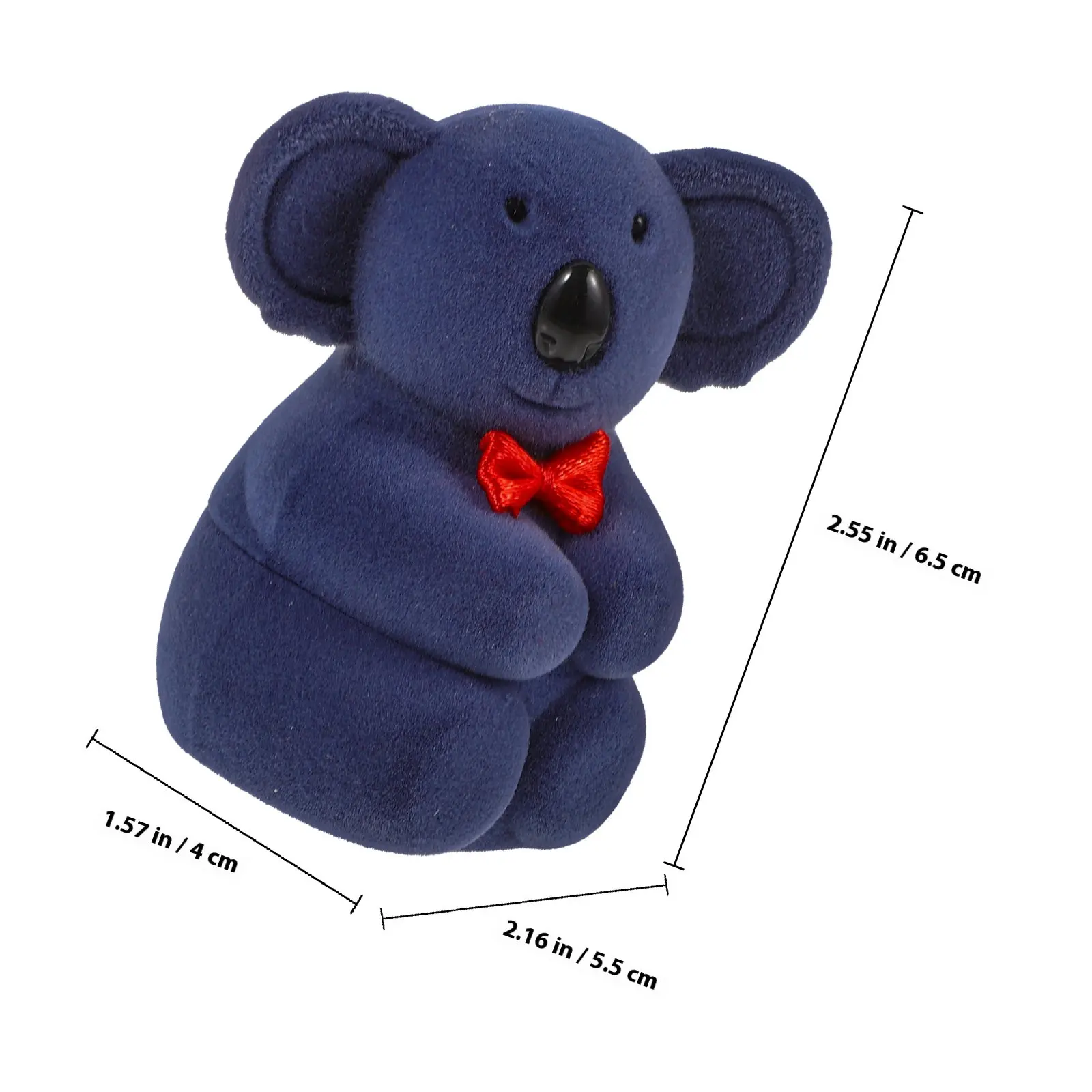 Koala Shape Ring Box Plastic Jewelry Case for Proposal Engagement Wedding Ring Holder Organizer Earrings Storage Case view 5