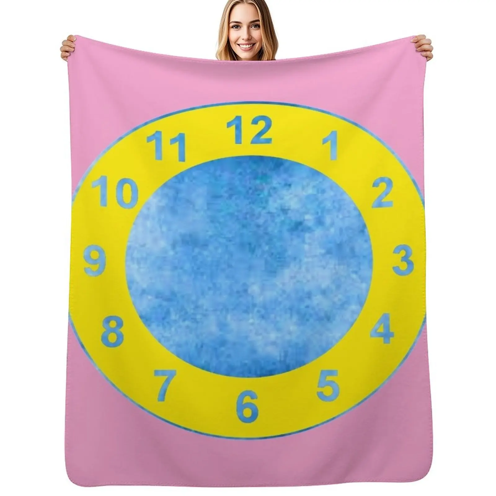 

Clock Rug (The Big Comfy Couch) Throw Blanket Multi Use Warm Blanket for Living Room Bedroom