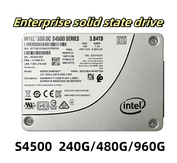 

(New original)S4500 240G 480G 960G Enterprise SSD SSD SSDSC2KB240G701