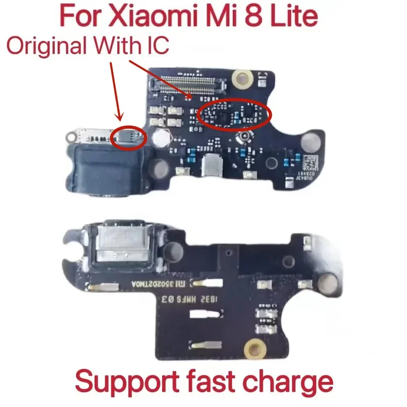 Charging Port For Xiaomi Mi 8 Lite Mi8 Charge Board USB Plug PCB Dock Connector Flex Cable Replacement Spare Parts