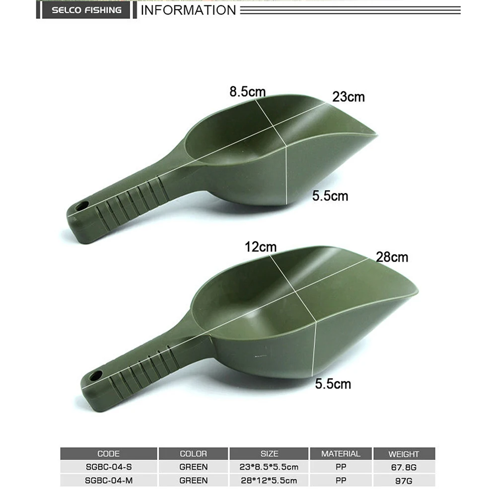 ملعقة رمي الطعم الخضراء PP ، مغرفة الطعم ، أداة صيد سمك الشبوط لجزيئات التغذية ، بونيتو ، أجزاء معدات الصيد ، 1 ×