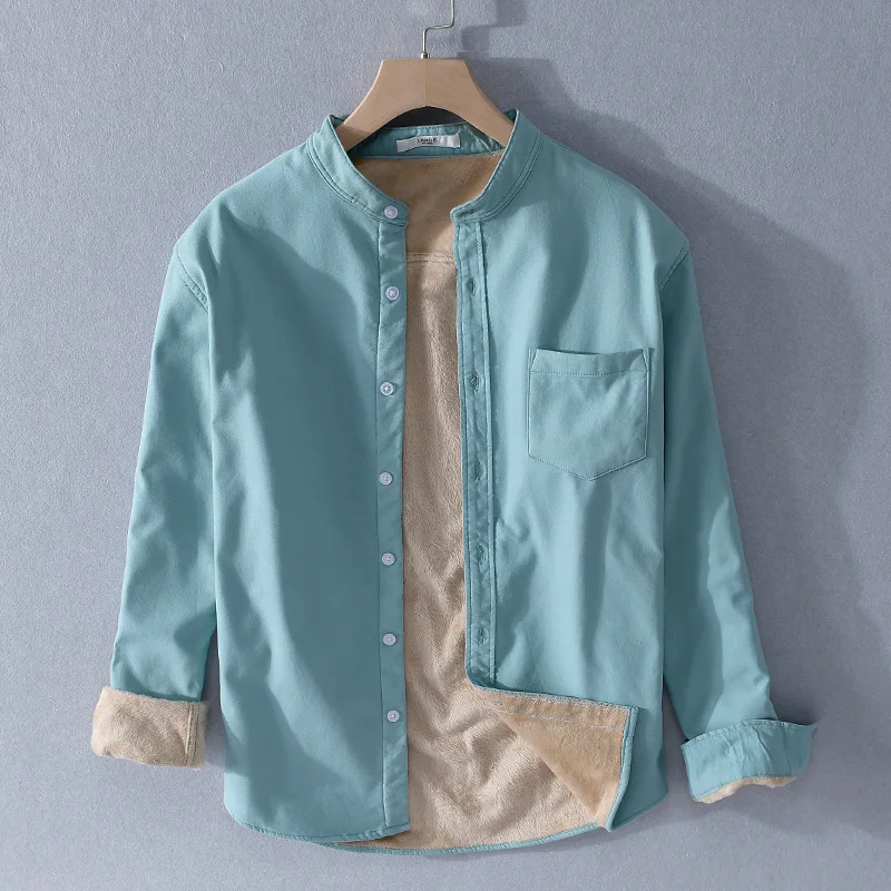 

Men's winter clothing Corduroy shirt Warm Thick Lining Thermal Shirts Long Sleeve mens plain shirt High Quality Tops for men