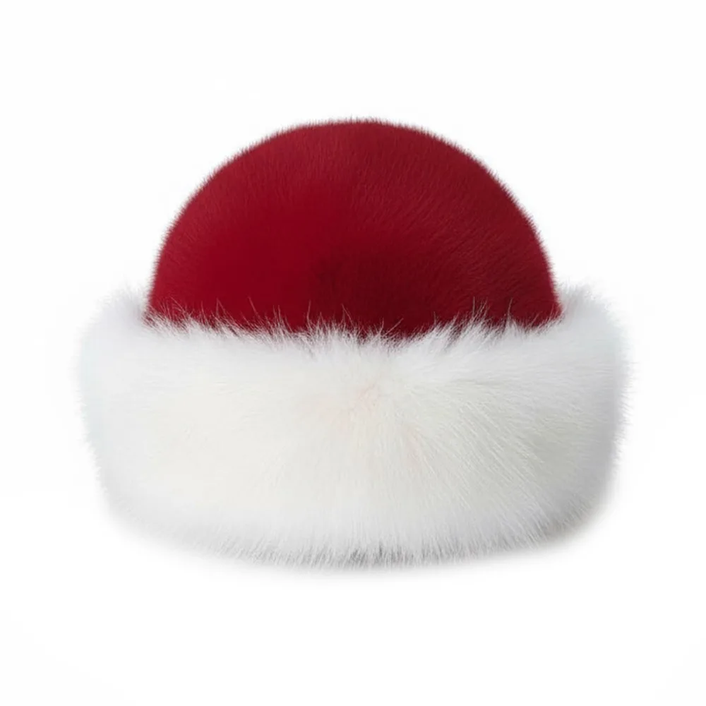 

New Fluffy Fur Winter Hat Thicken Bucket Hat Cold Windproof Red Berets for Women Girls