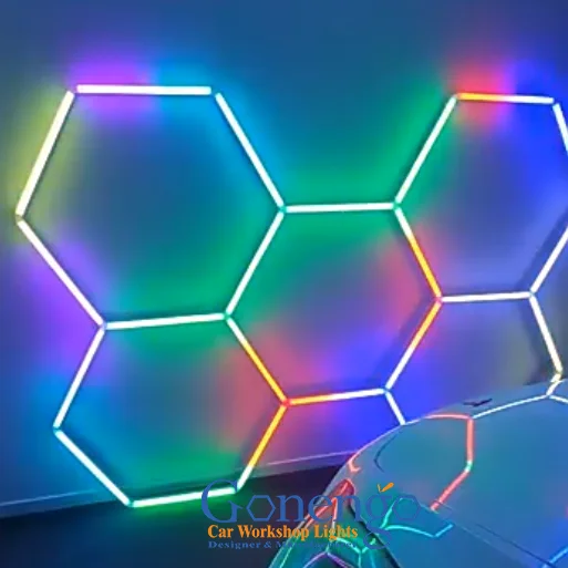 Creative Indoor Hotel Bar Showroom 12V Rgb Hexagon Led Light Red