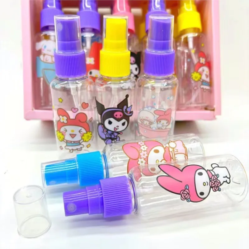 Anime Sanrio My Melody 50ml Spray Bottle Cute Kuromi Cinnamoroll Travel Portable Cosmetics Separate Storage Bottle Press Bottled