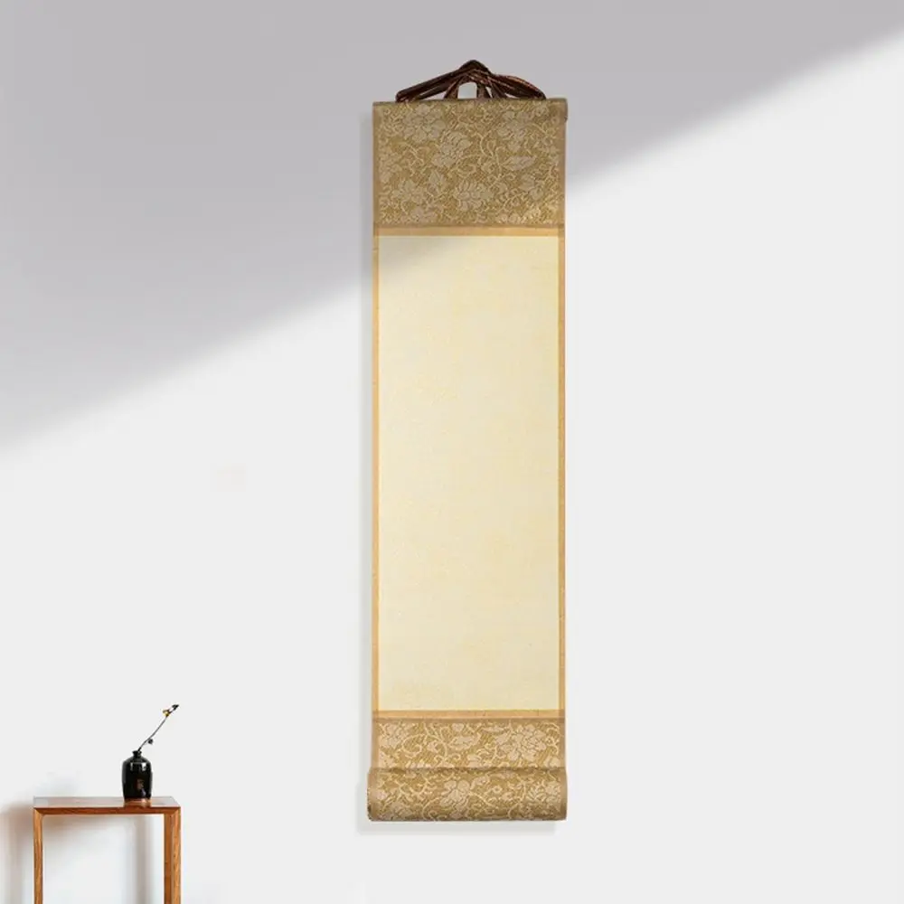 Self-made Gifts DIY Crafts Blank Hanging Scroll Mini Batik Trumpet Scroll Gilded Rice Paper Scroll Painting Drawing Paper