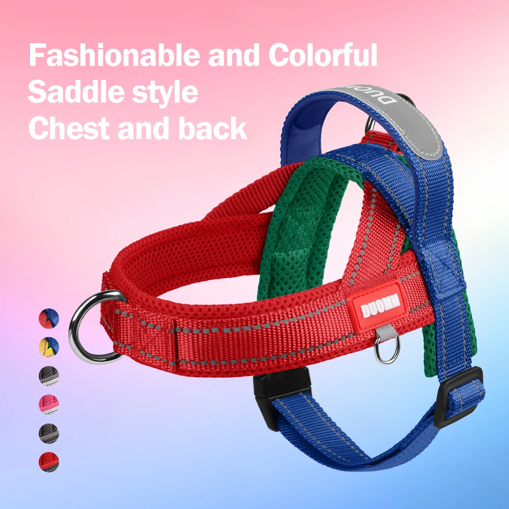 Dog Harness No Pull Saddle-Style Small Medium Dogs Walking No Choke Bichon Outdoor Safety Reflective Vest Pet Chest Harness_voghion.com