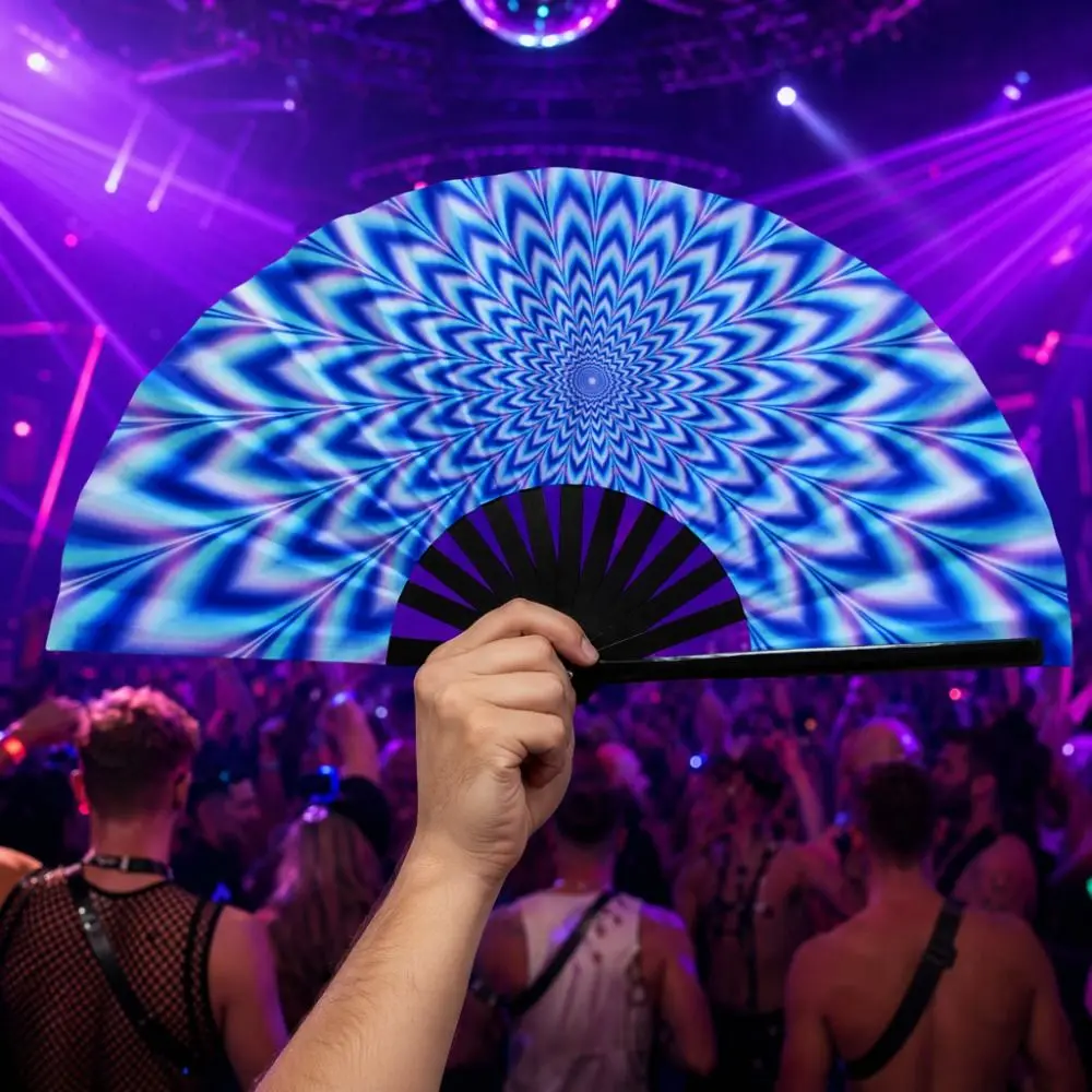 Chinese Style 33 Cm Kung Fu Fan Large Reflective Folding Hand Fan Foldable Personality Dance Fan Tai