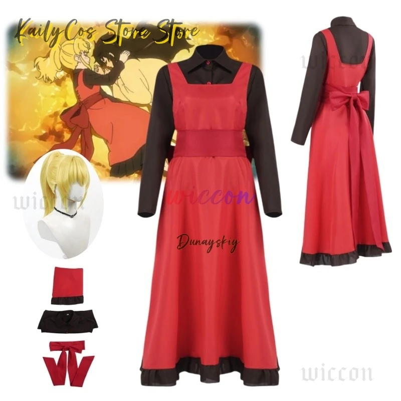 

Anime Tower Off God Rachel Cosplay Costume Women Maid Dress Top Rachel Wig Outfits Set Halloween Party Clothing for Adult