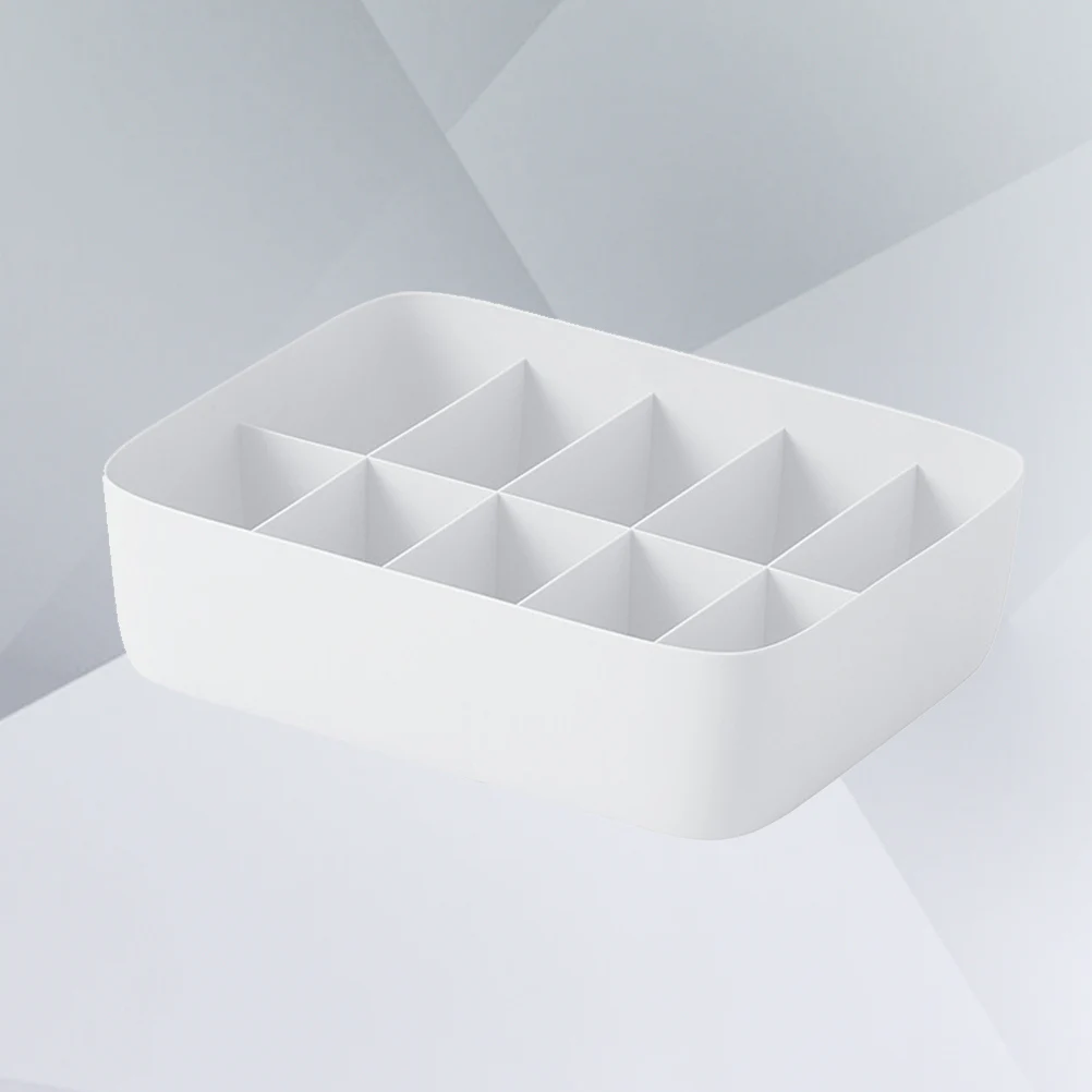 

Underwear Storage Box Plastic Storage Basket Stackable Storage Container with 10-Compartment Divider for Bra Panties Socks(White